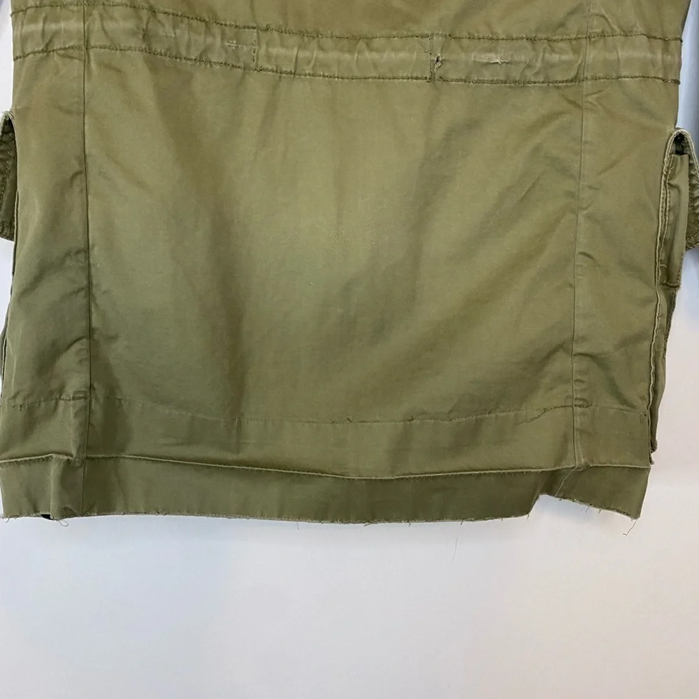 J Crew Classic Twill Chino Olive Green Military Style Jacket Punk Grunge Size 0 - Picture 6 of 15